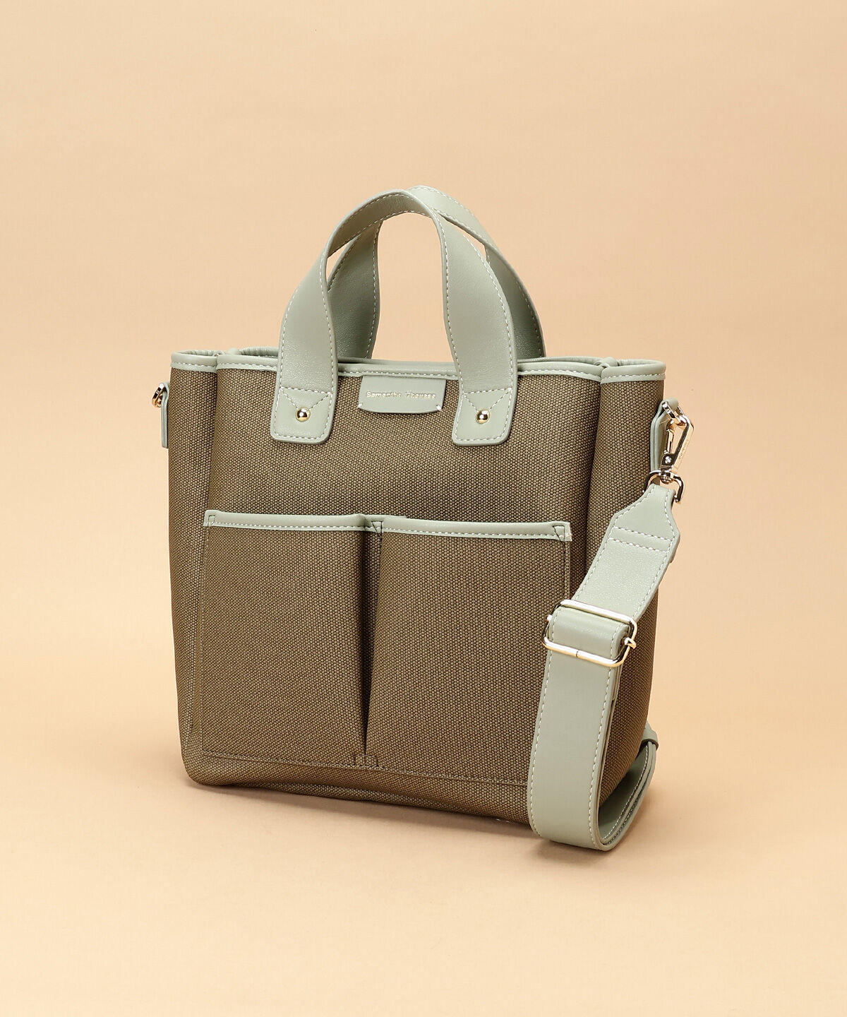 Samantha Thavasa「キャンバスデザイン 合皮スクエアトートバッグ 小サイズ」|トートバッグ|