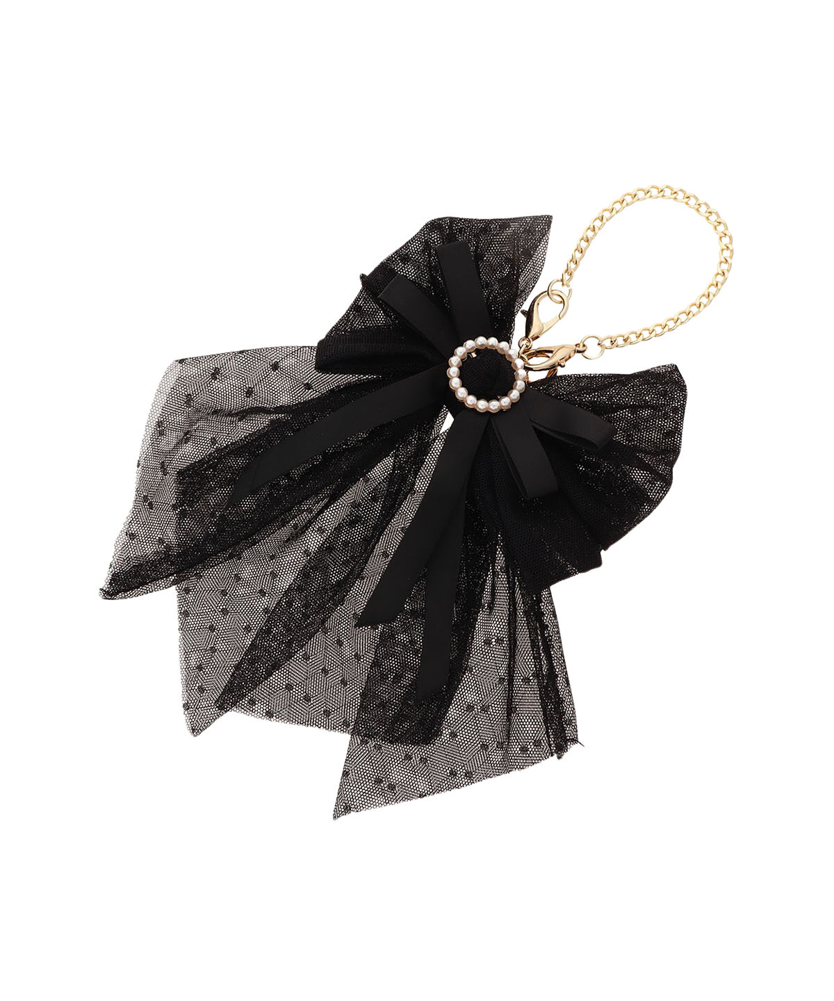 Samantha Vega「チュールリボンバッグチャーム」|チャーム・キーホルダー|ブラック