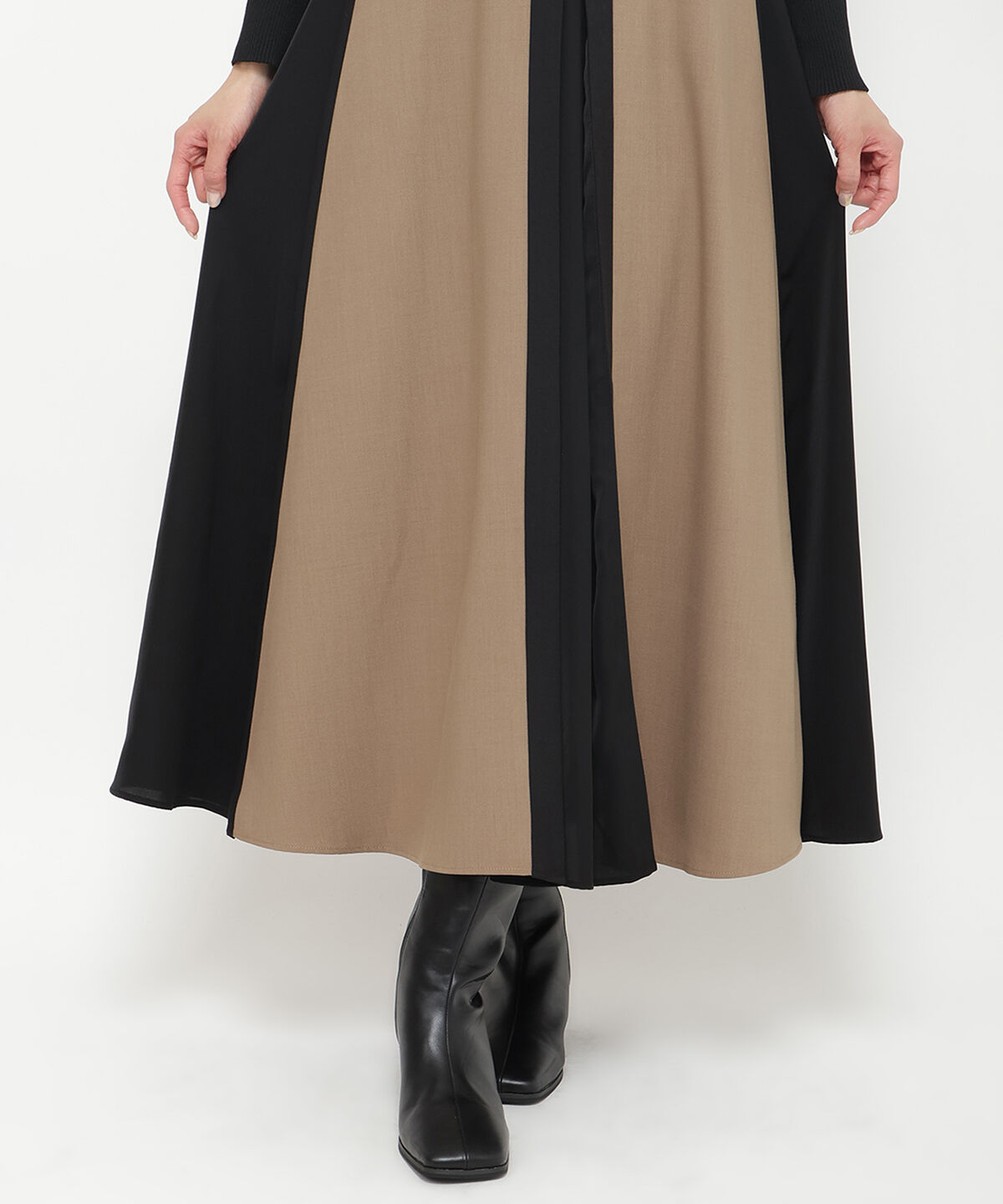 アンドクチュール「配色ドッキングワンピース」|ワンピース|