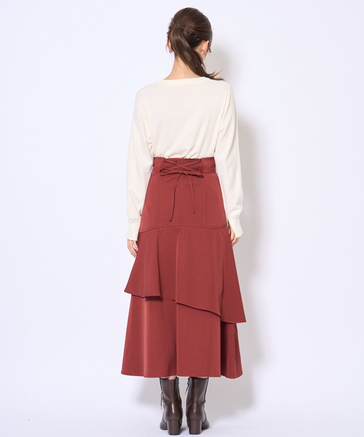 アンドクチュール「刺繍クルーネック長袖カーディガン」|カーディガン|