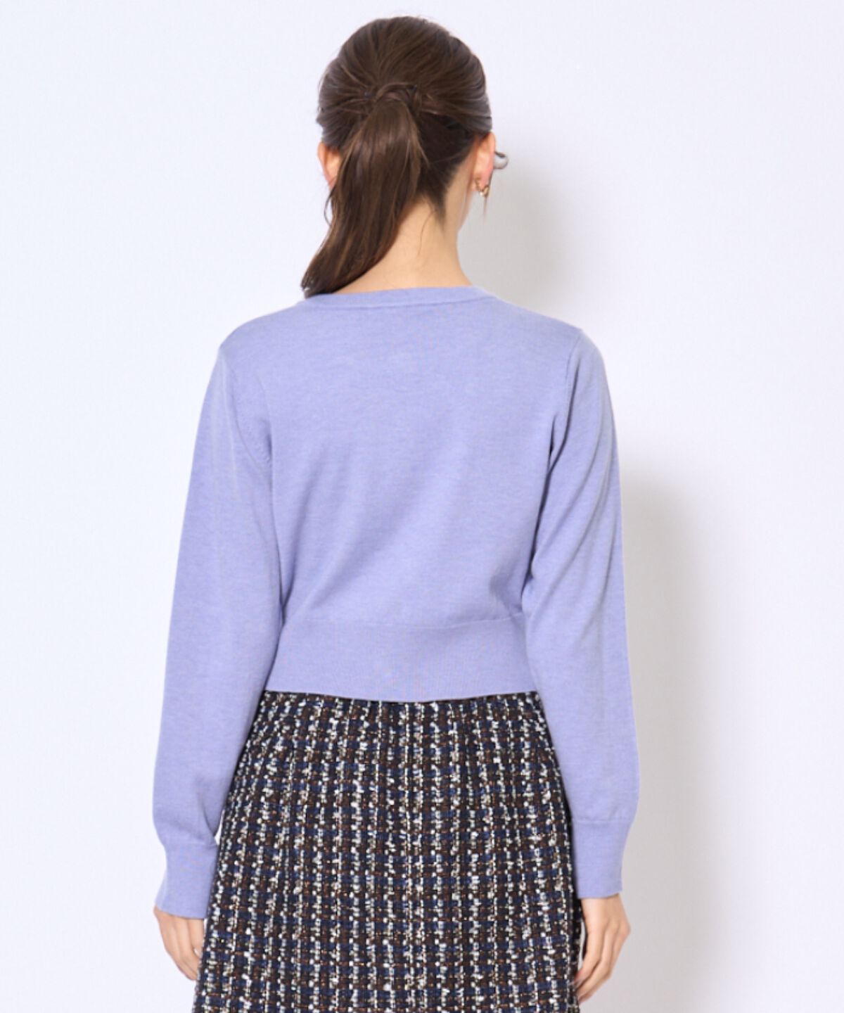 アンドクチュール「刺繍クルーネック長袖カーディガン」|カーディガン|