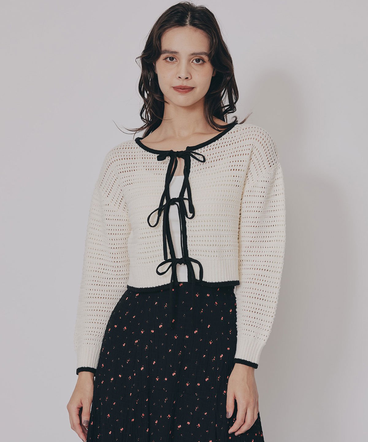 REDYAZEL「リボンニットカーディガン」|カーディガン|