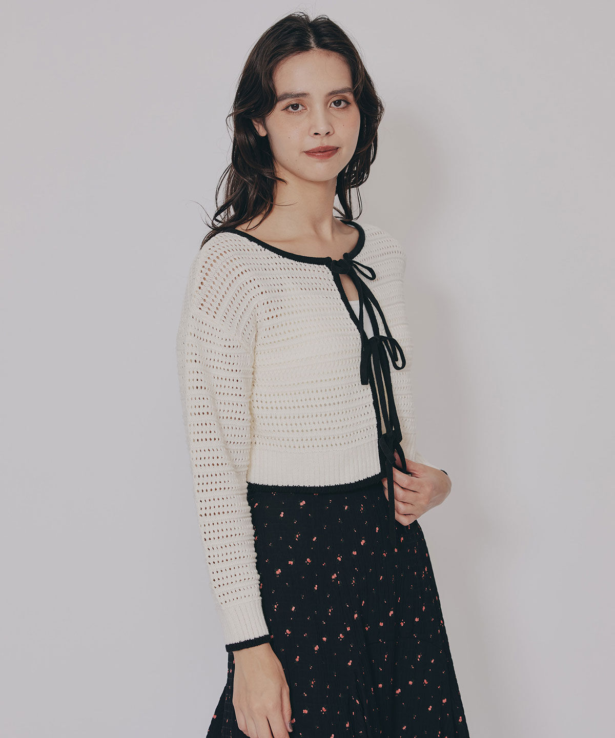 REDYAZEL「リボンニットカーディガン」|カーディガン|