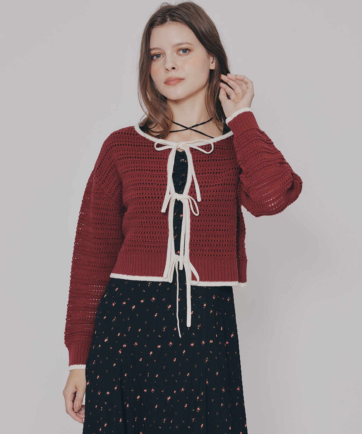 REDYAZEL「リボンニットカーディガン」|カーディガン|