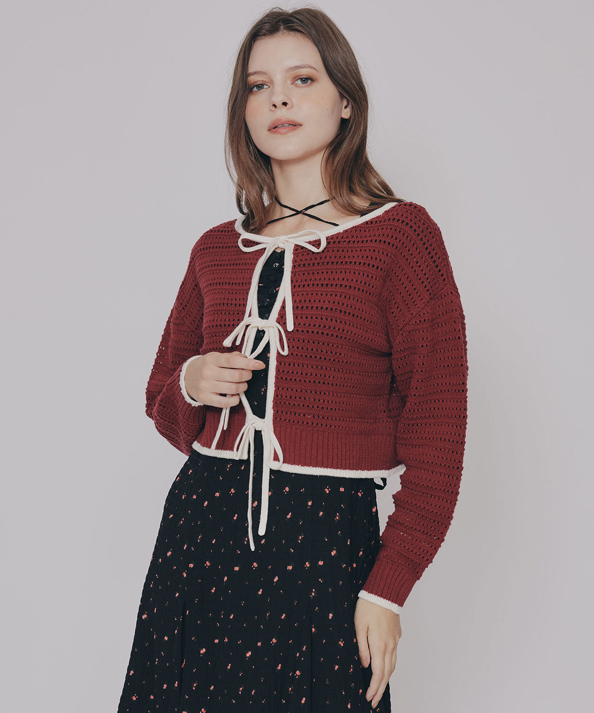 REDYAZEL「リボンニットカーディガン」|カーディガン|