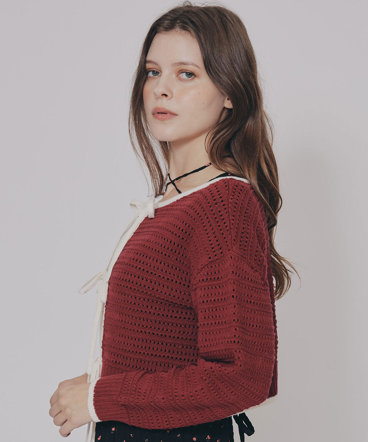 REDYAZEL「リボンニットカーディガン」|カーディガン|