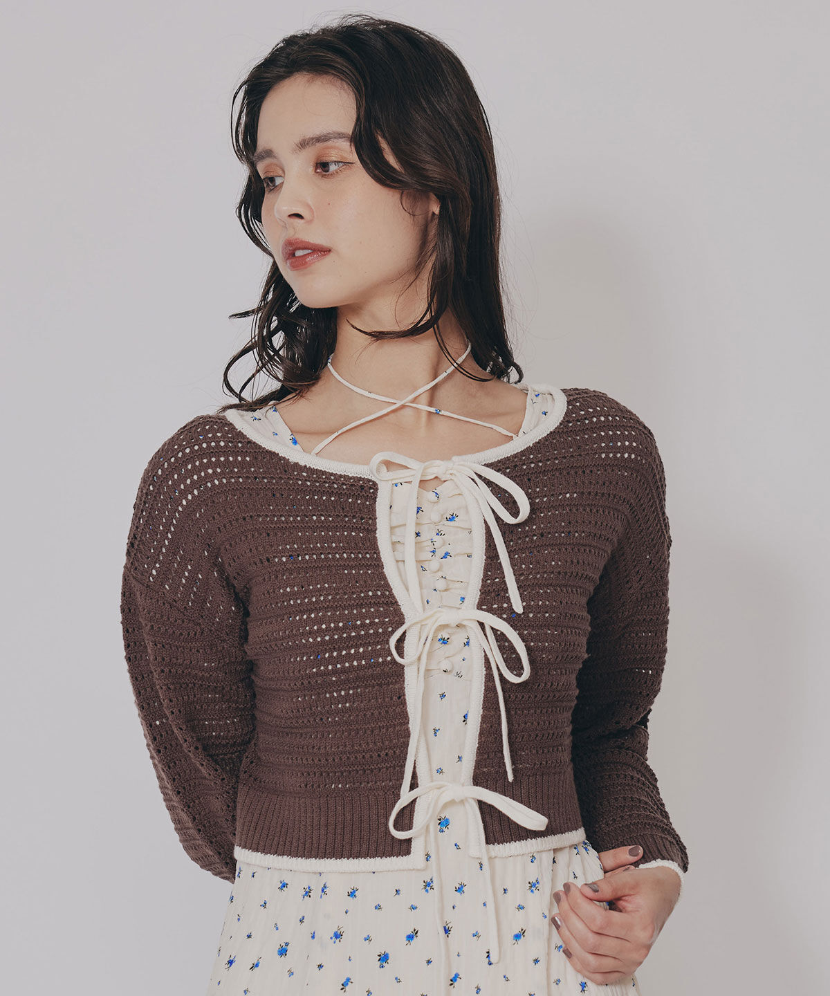 REDYAZEL「リボンニットカーディガン」|カーディガン|