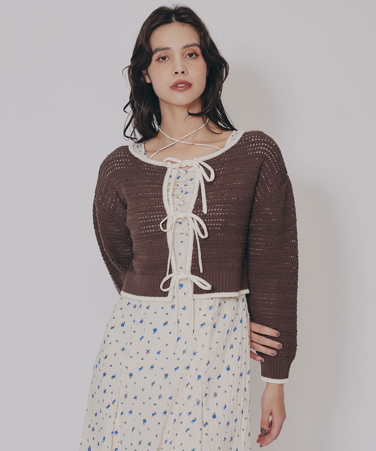 REDYAZEL「リボンニットカーディガン」|カーディガン|