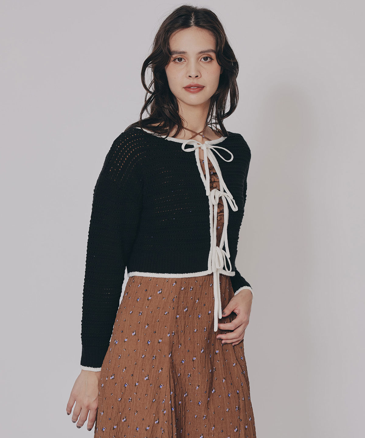 REDYAZEL「リボンニットカーディガン」|カーディガン|