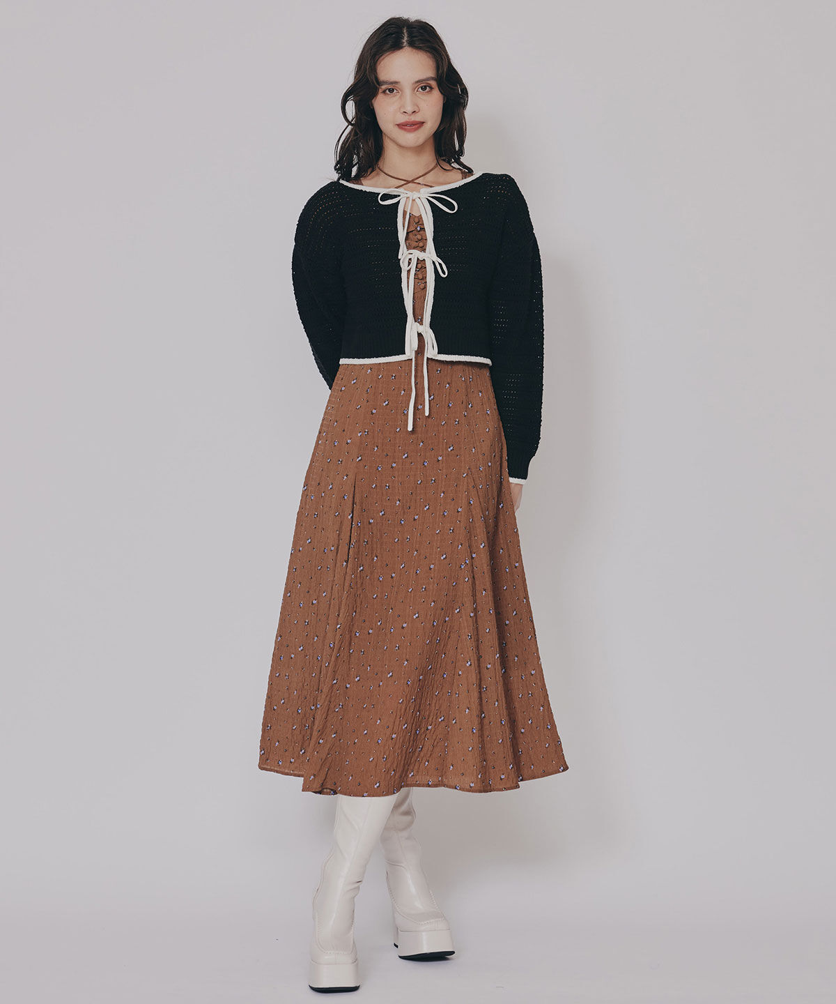 REDYAZEL「リボンニットカーディガン」|カーディガン|