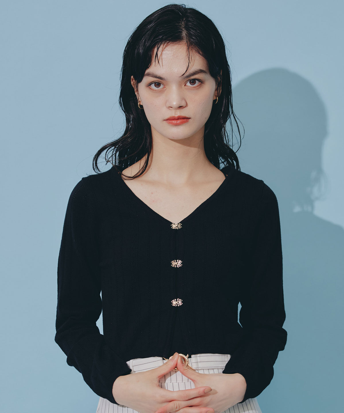 REDYAZEL「バタフライホックニットカーディガン」|カーディガン|ブラック