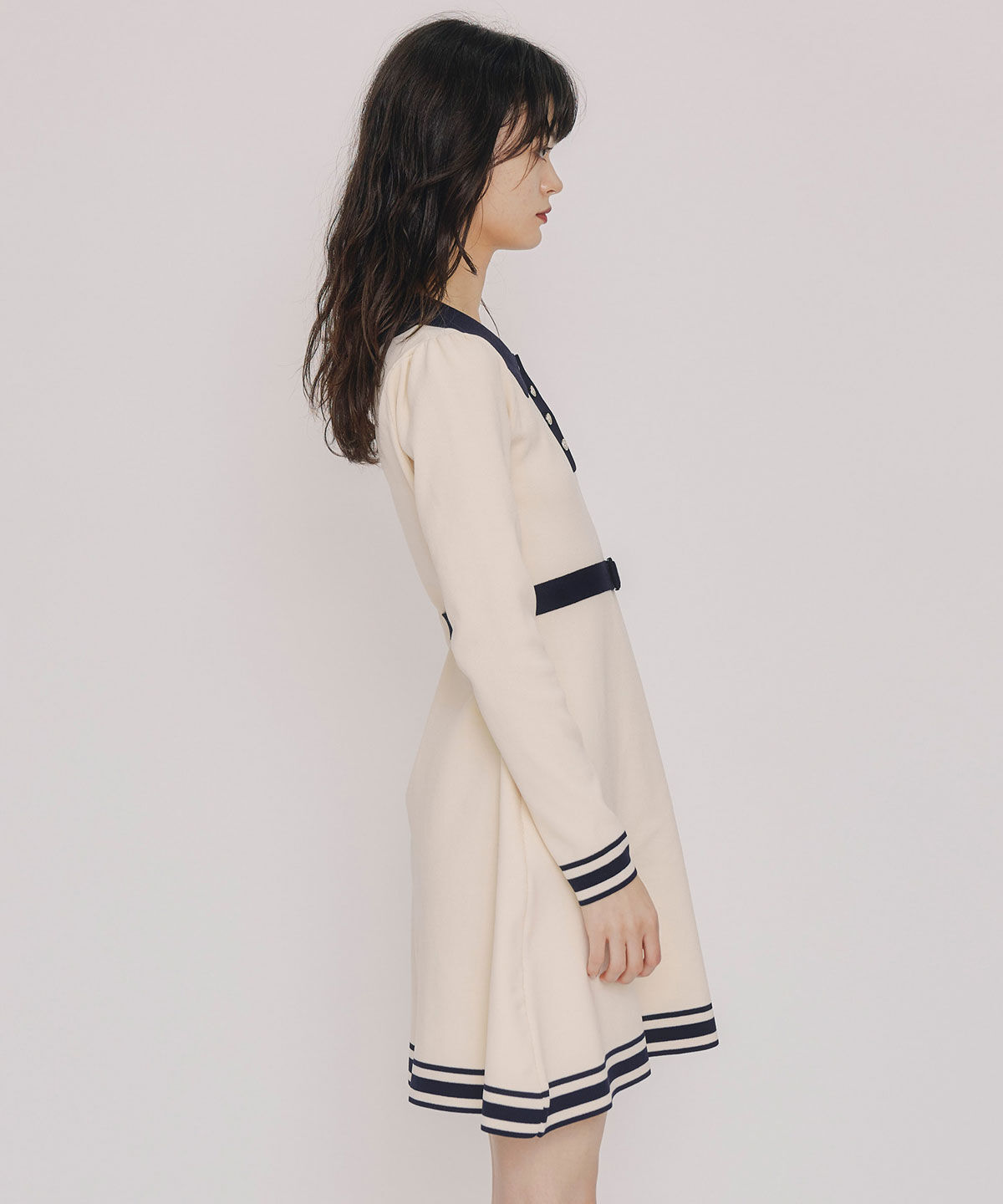 REDYAZEL「バイカラーポロニットミニワンピース」|ワンピース|