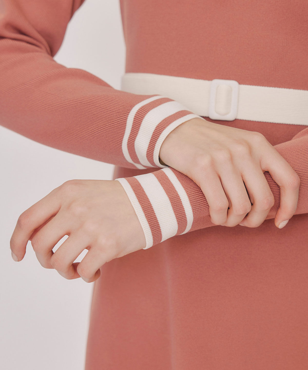 REDYAZEL「バイカラーポロニットミニワンピース」|ワンピース|