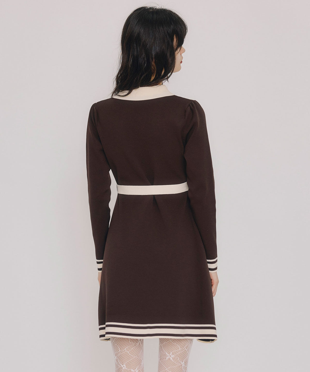 REDYAZEL「バイカラーポロニットミニワンピース」|ワンピース|