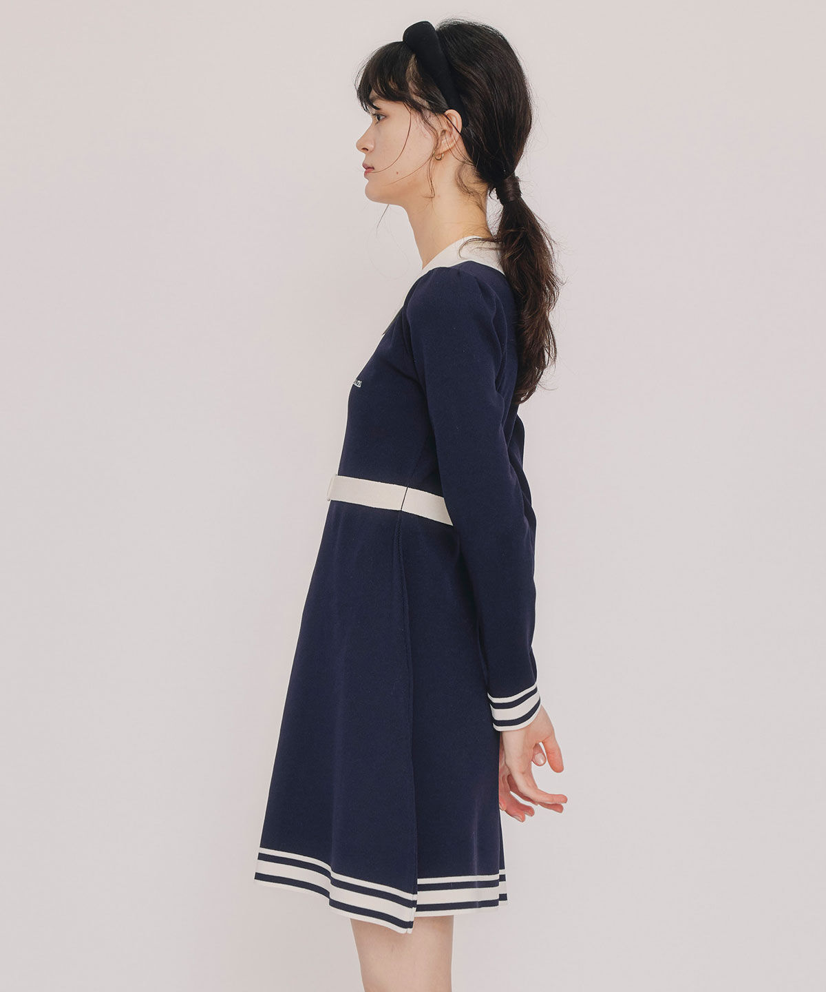 REDYAZEL「バイカラーポロニットミニワンピース」|ワンピース|