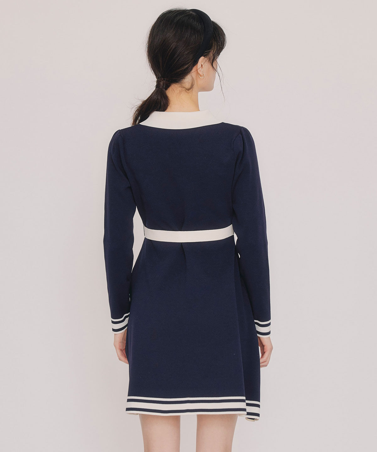 REDYAZEL「バイカラーポロニットミニワンピース」|ワンピース|