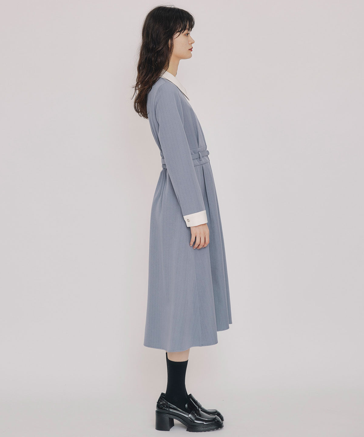 REDYAZEL「フロントZIPストライプロングワンピース」|ワンピース|