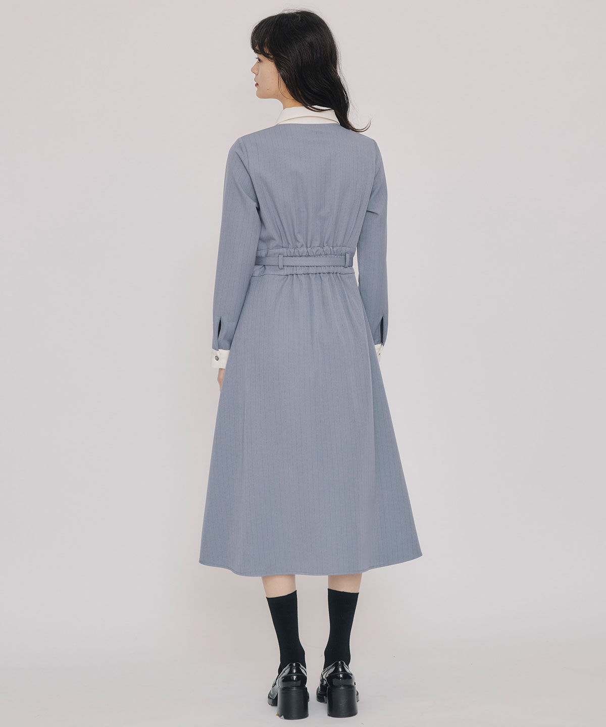 REDYAZEL「フロントZIPストライプロングワンピース」|ワンピース|