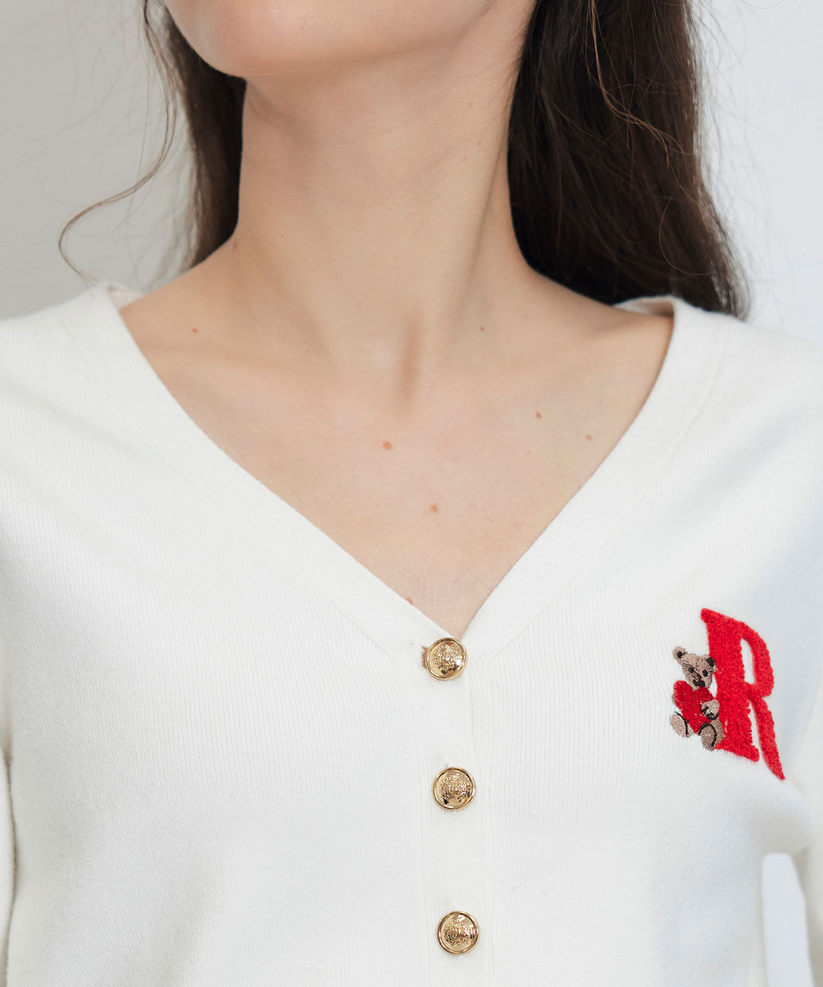 REDYAZEL「AzelyハートVネックカーディガン」|カーディガン|