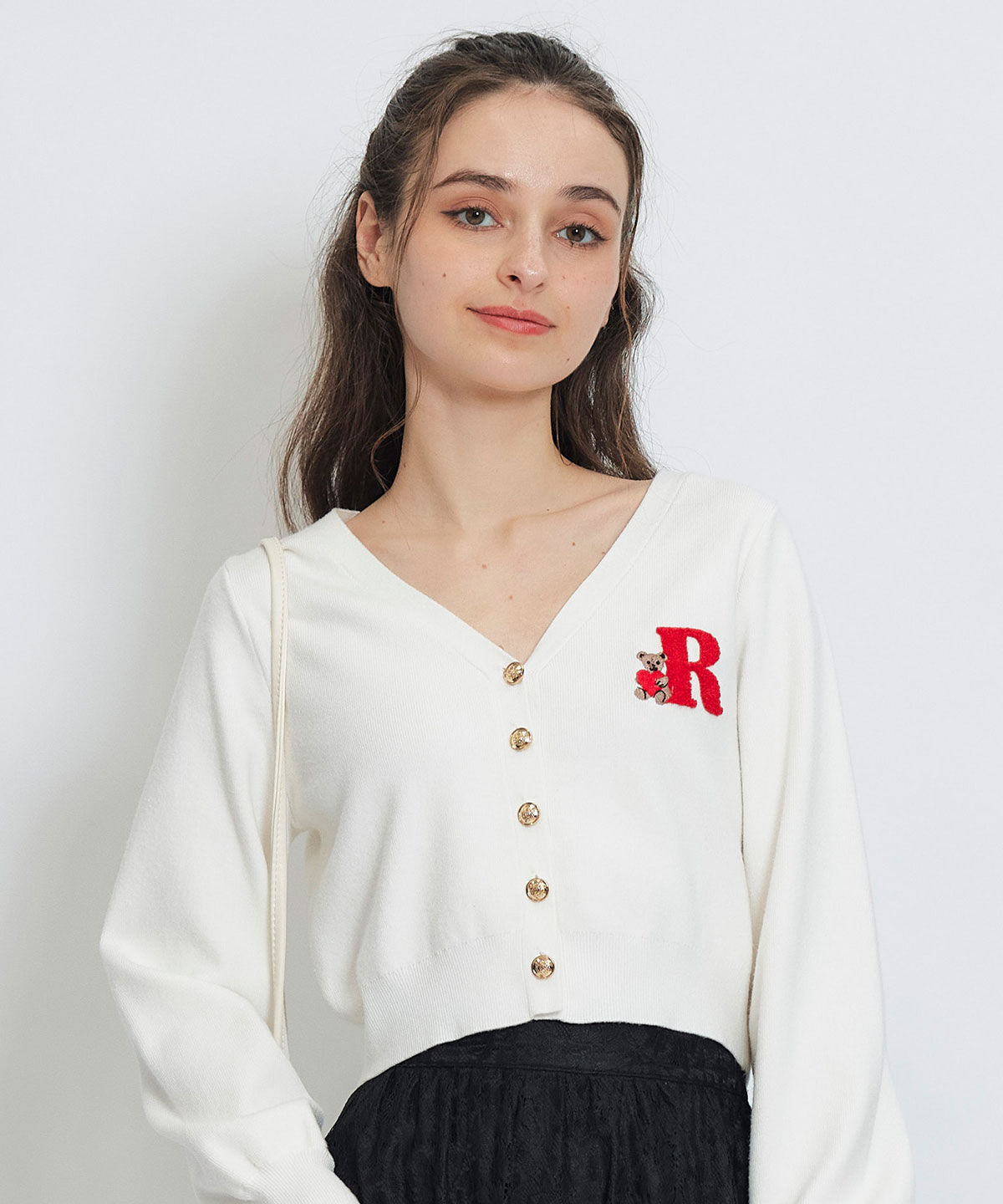 REDYAZEL「AzelyハートVネックカーディガン」|カーディガン|