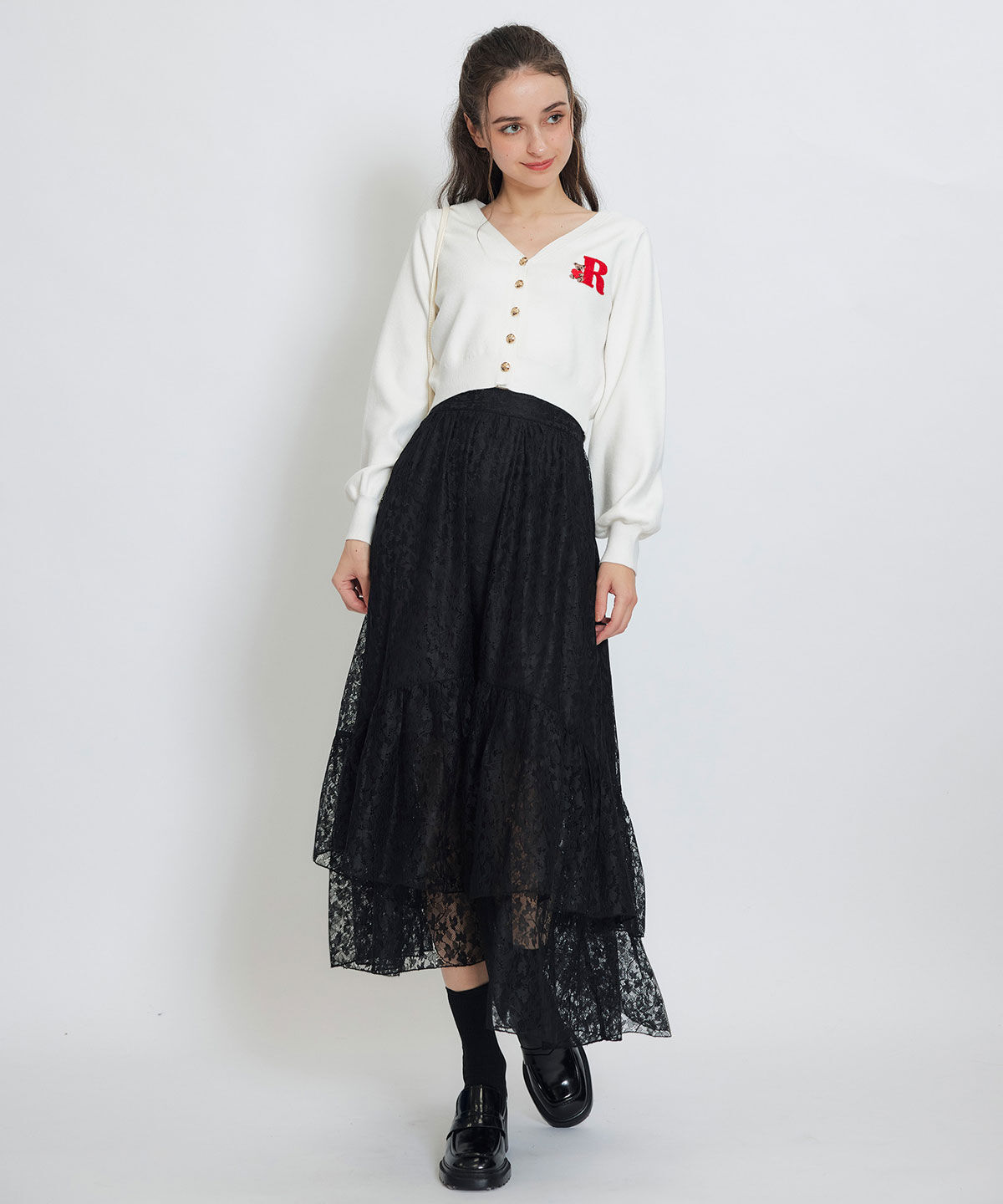 REDYAZEL「AzelyハートVネックカーディガン」|カーディガン|