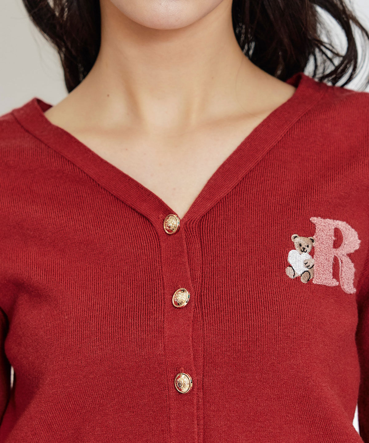 REDYAZEL「AzelyハートVネックカーディガン」|カーディガン|