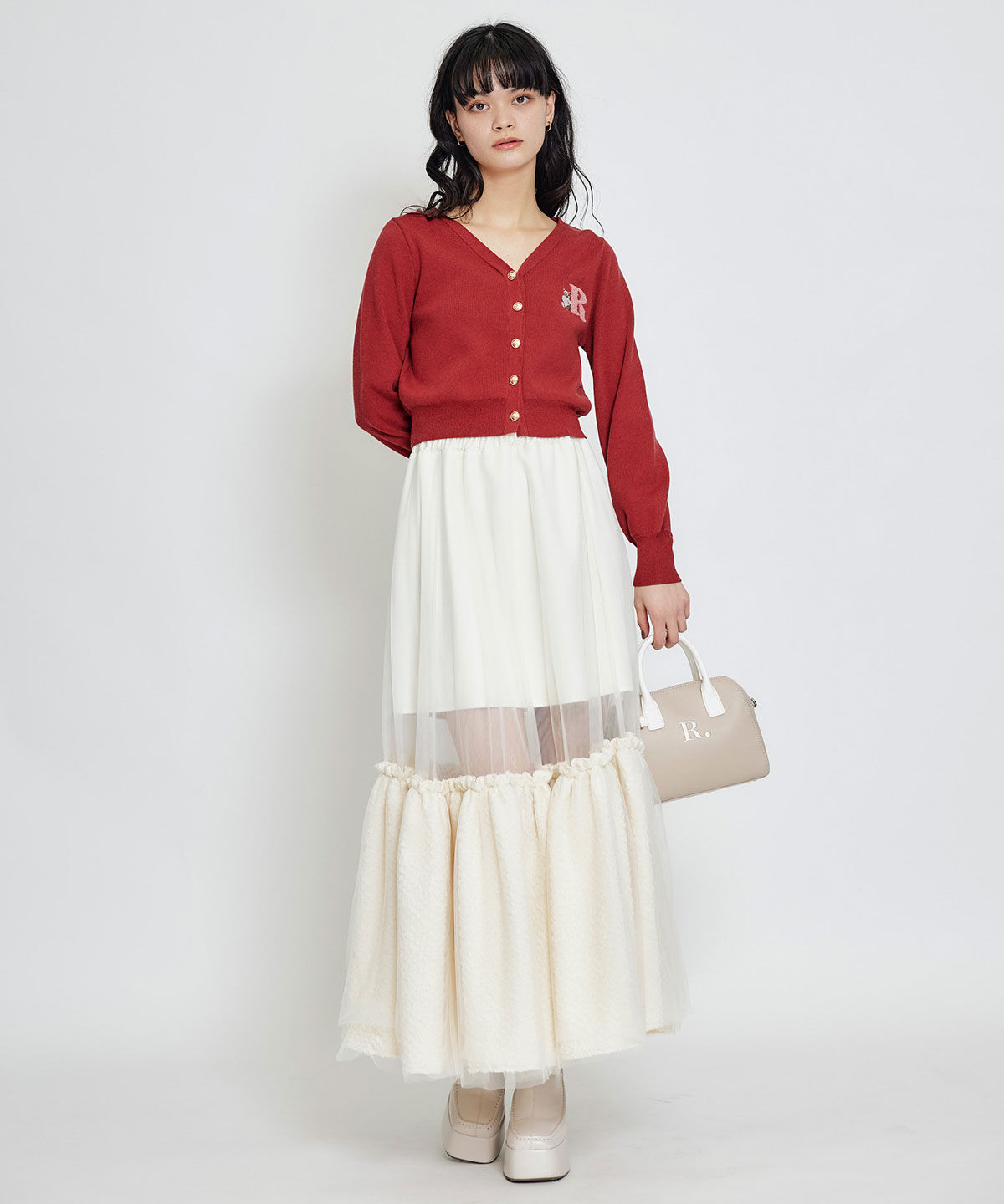 REDYAZEL「AzelyハートVネックカーディガン」|カーディガン|