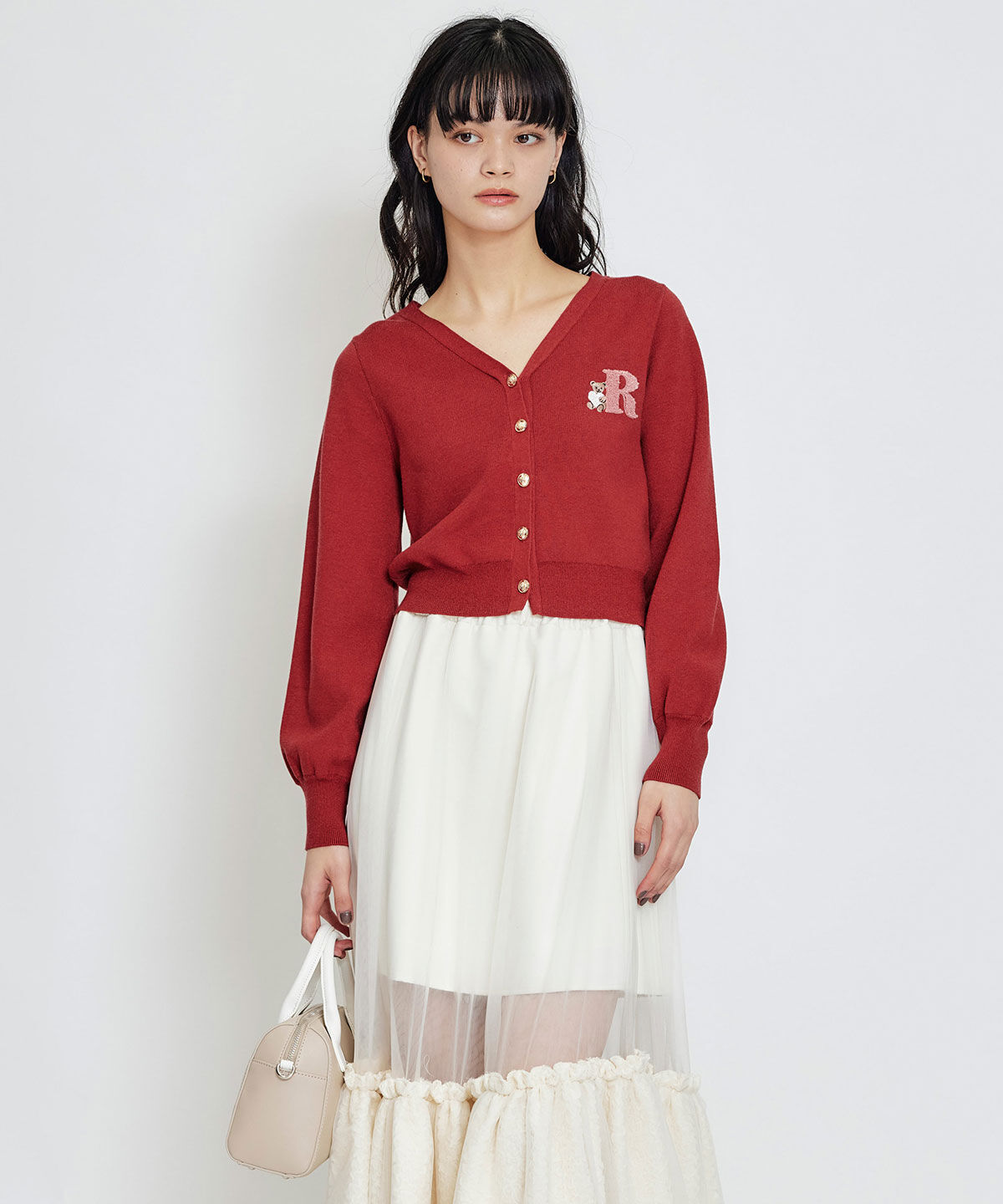 REDYAZEL「AzelyハートVネックカーディガン」|カーディガン|