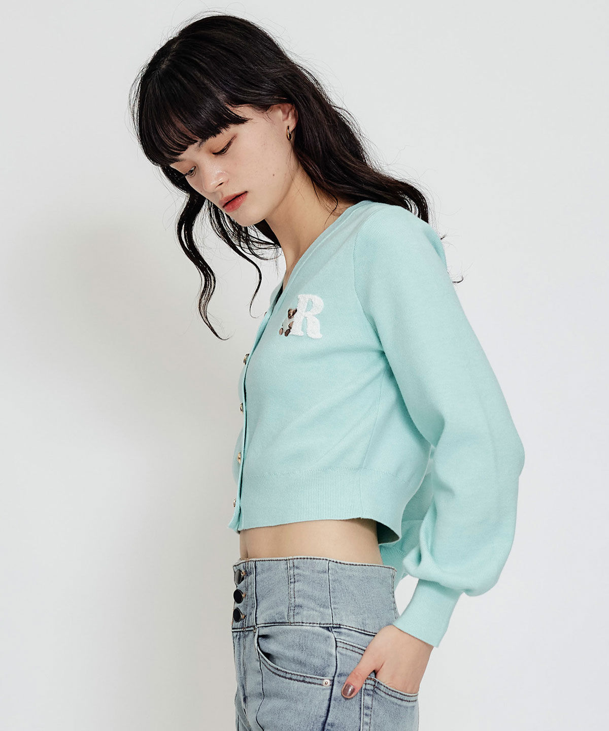 REDYAZEL「AzelyハートVネックカーディガン」|カーディガン|