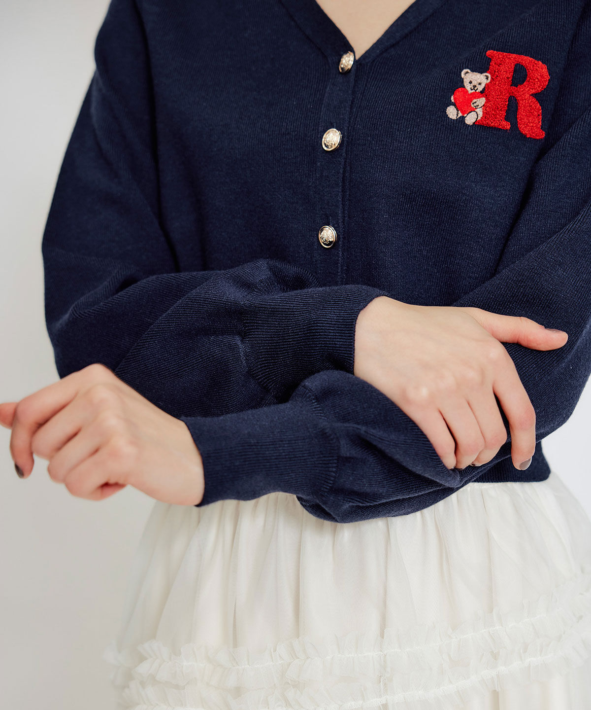 REDYAZEL「AzelyハートVネックカーディガン」|カーディガン|