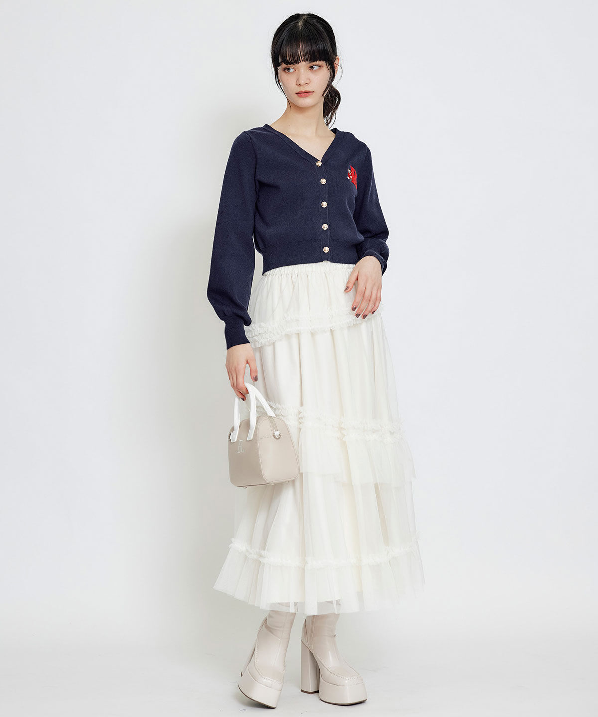 REDYAZEL「AzelyハートVネックカーディガン」|カーディガン|