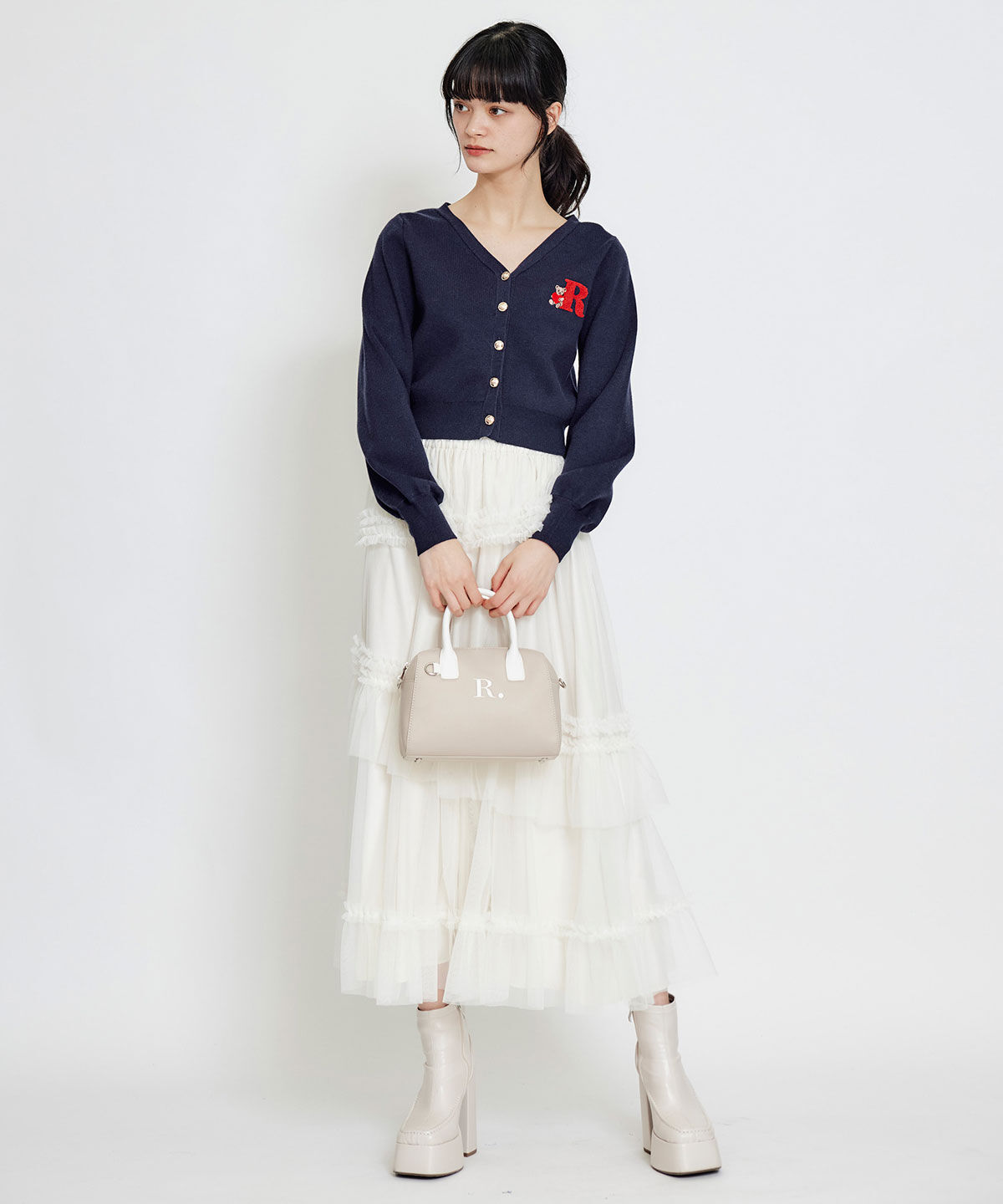 REDYAZEL「AzelyハートVネックカーディガン」|カーディガン|