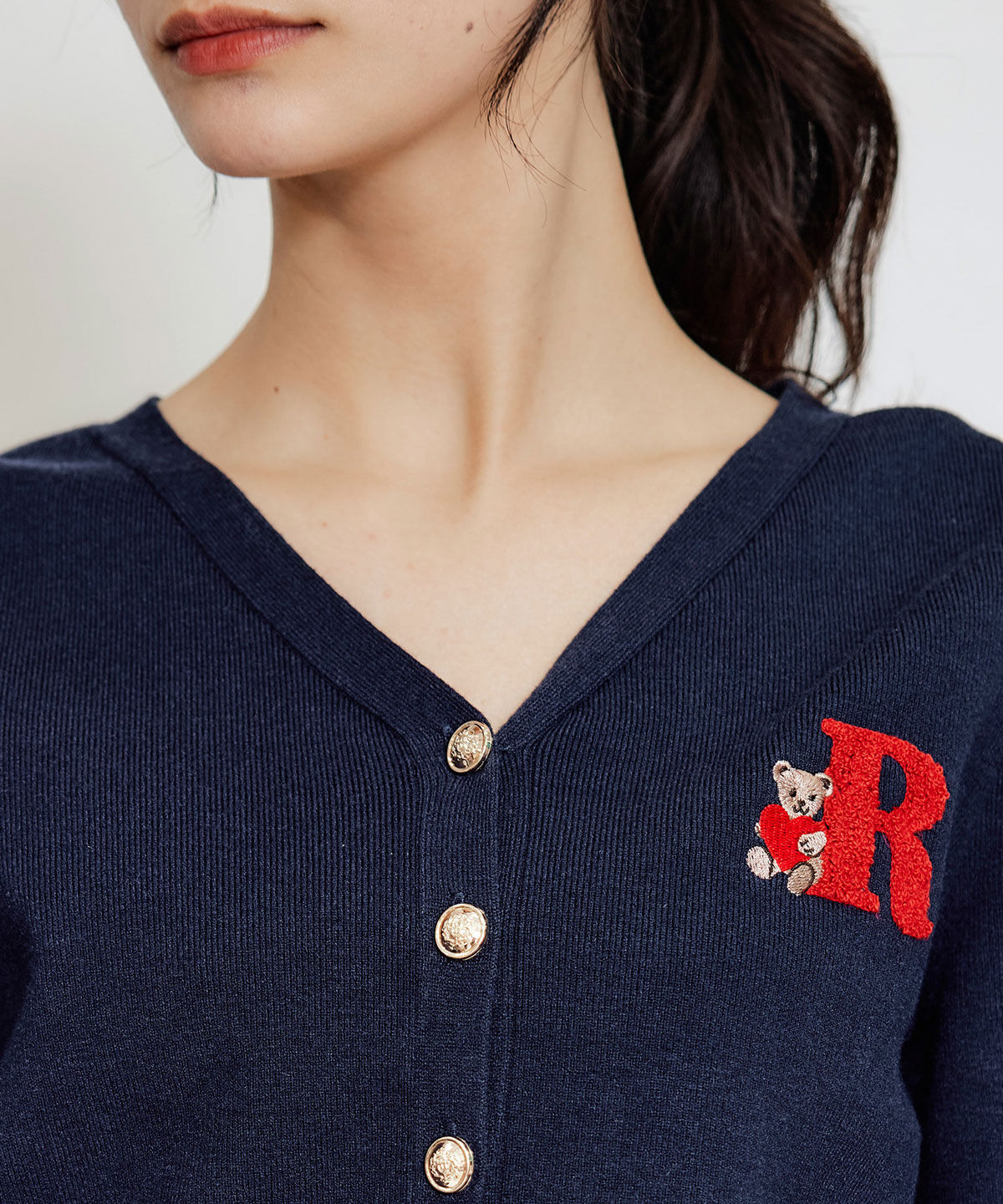 REDYAZEL「AzelyハートVネックカーディガン」|カーディガン|