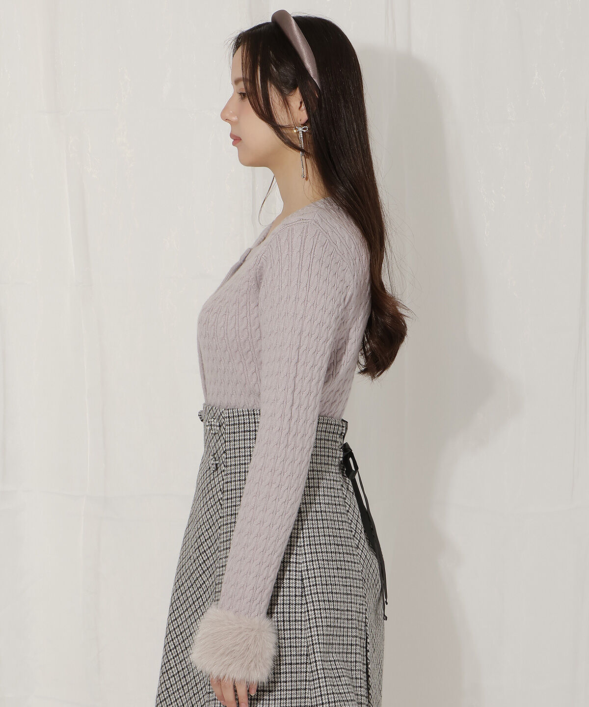 WILLSELECTION「ファーカフスケーブルカーディガン」|カーディガン|