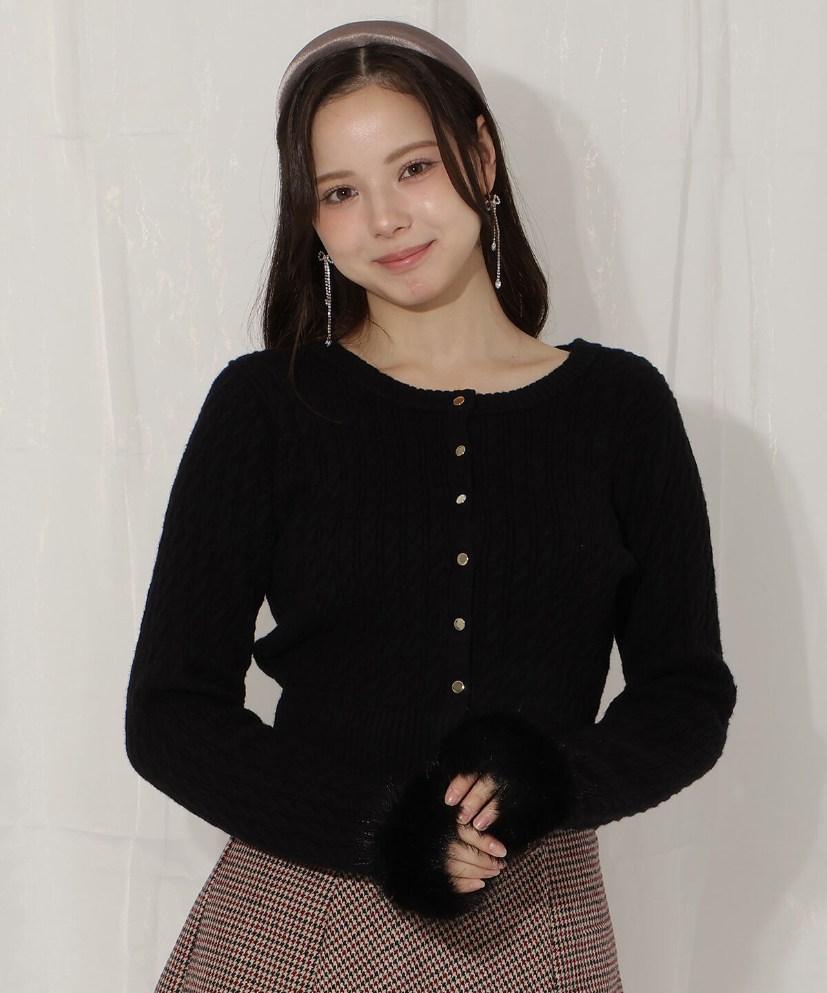 WILLSELECTION「ファーカフスケーブルカーディガン」|カーディガン|