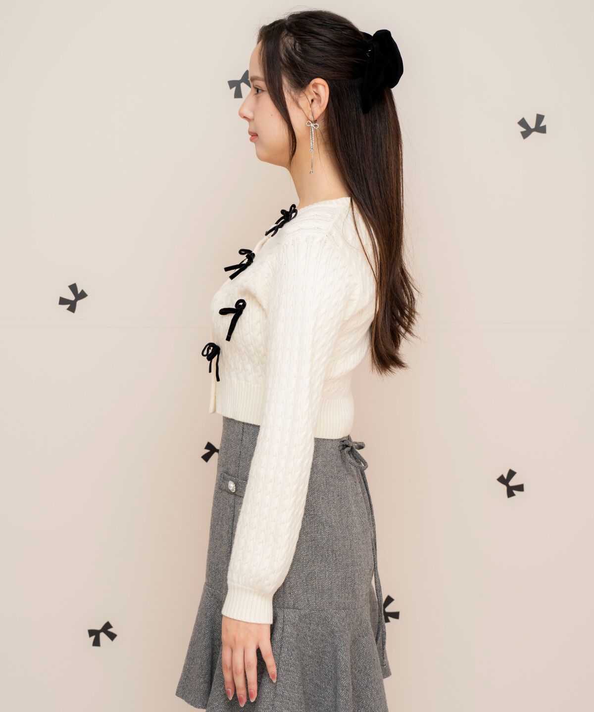 WILLSELECTION「メニーリボンケーブルカーディガン」|カーディガン|