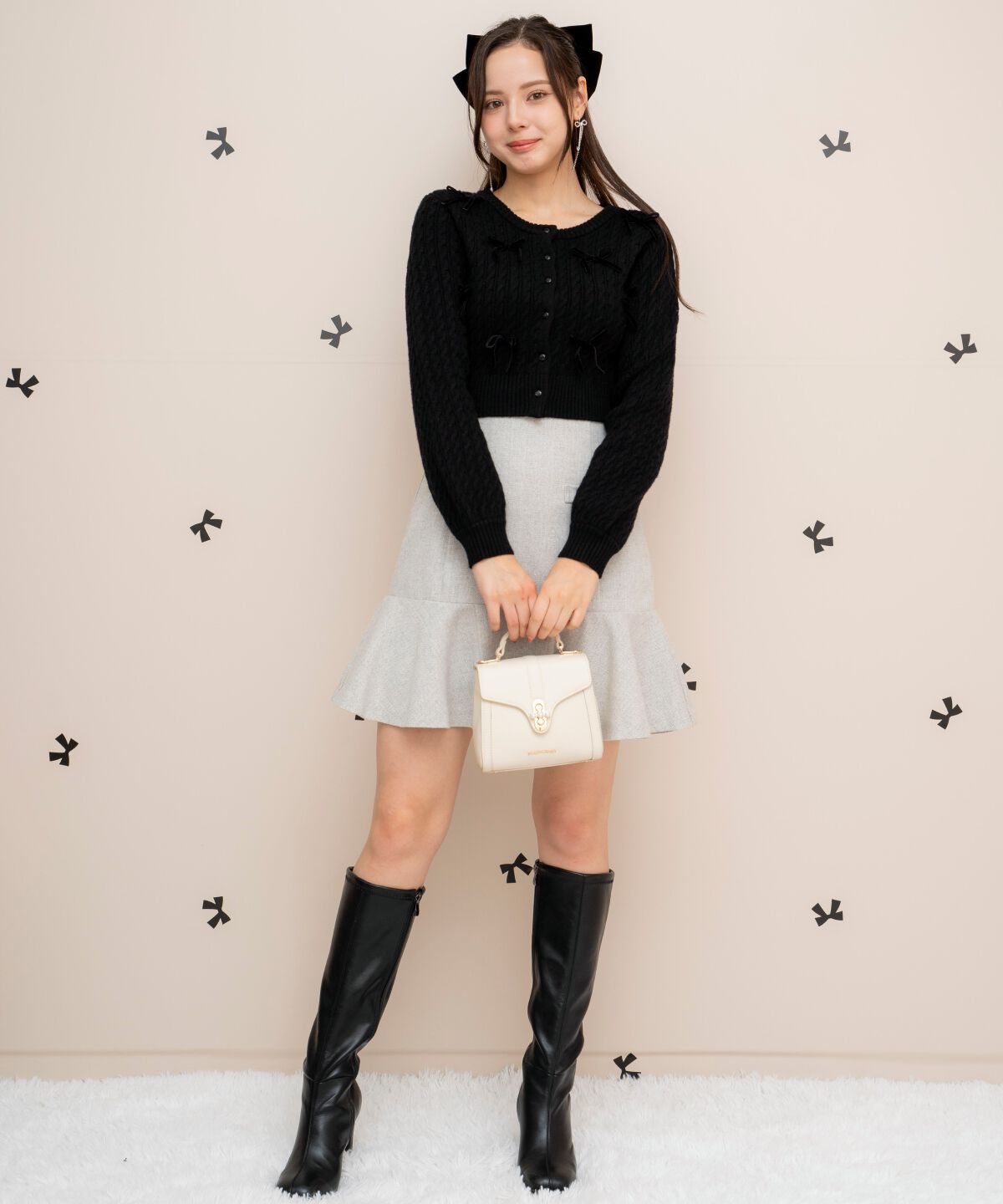 WILLSELECTION「メニーリボンケーブルカーディガン」|カーディガン|