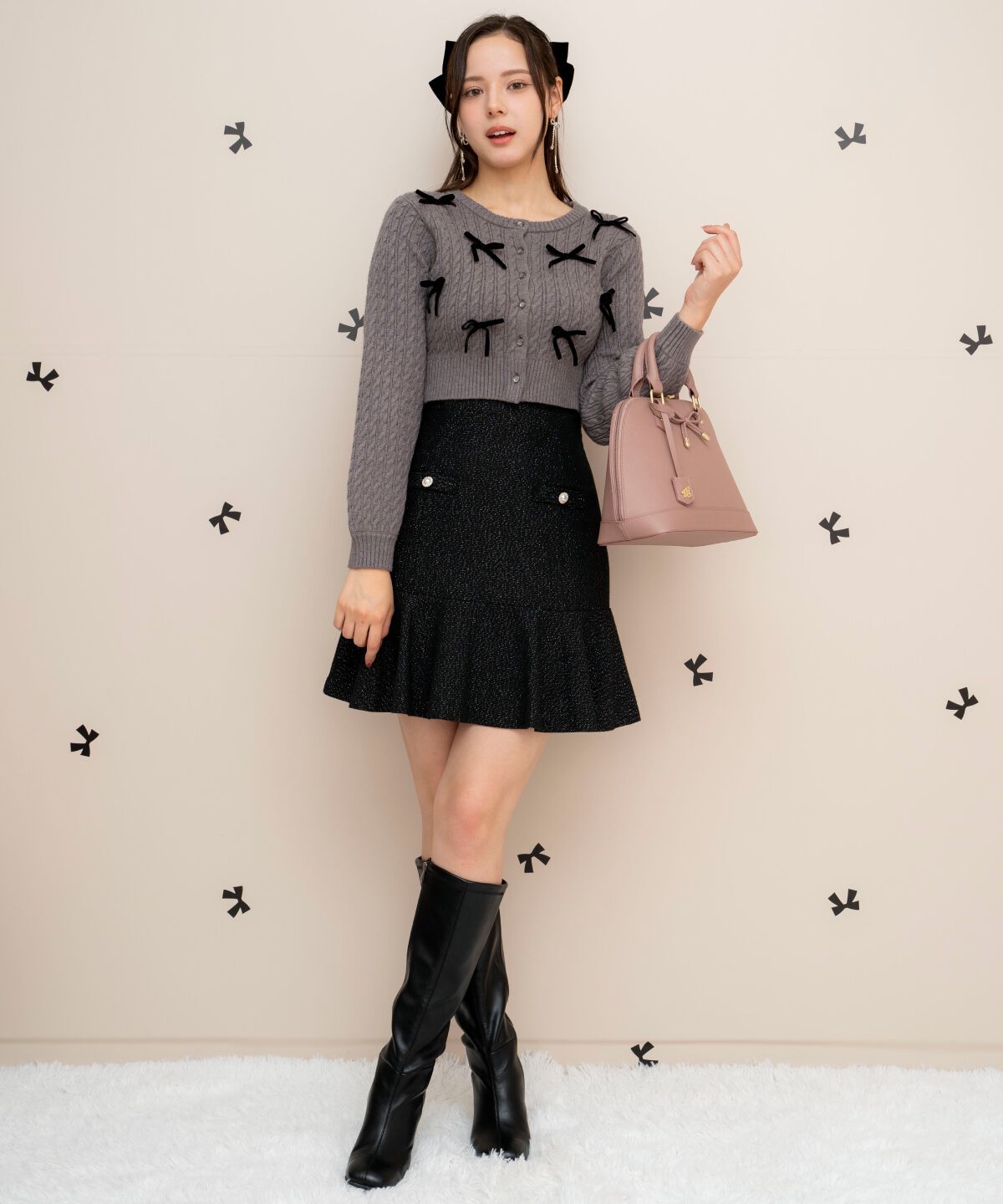 WILLSELECTION「メニーリボンケーブルカーディガン」|カーディガン|