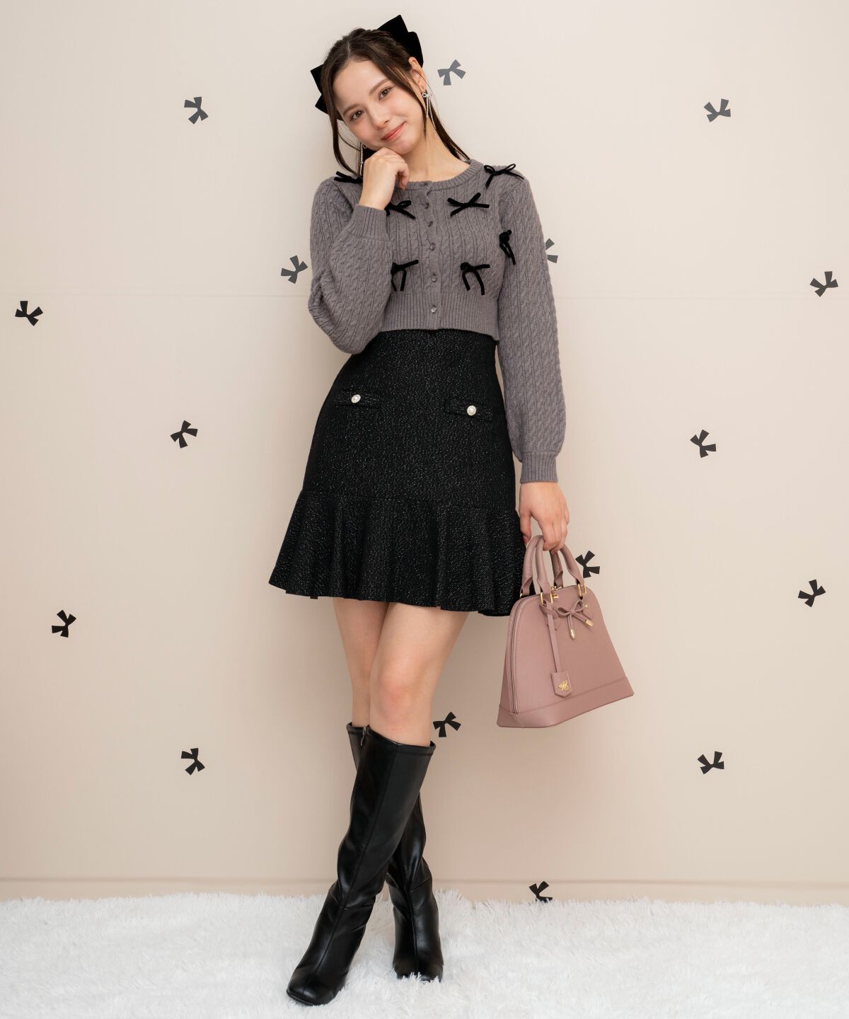 WILLSELECTION「メニーリボンケーブルカーディガン」|カーディガン|