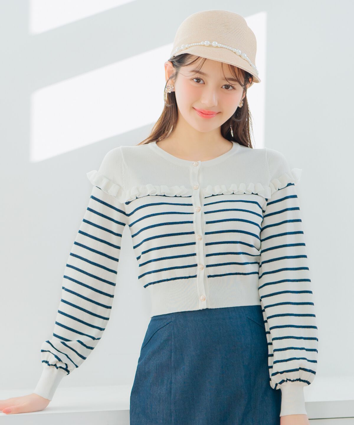 WILLSELECTION「フリルデザインニットカーディガン」|カーディガン|