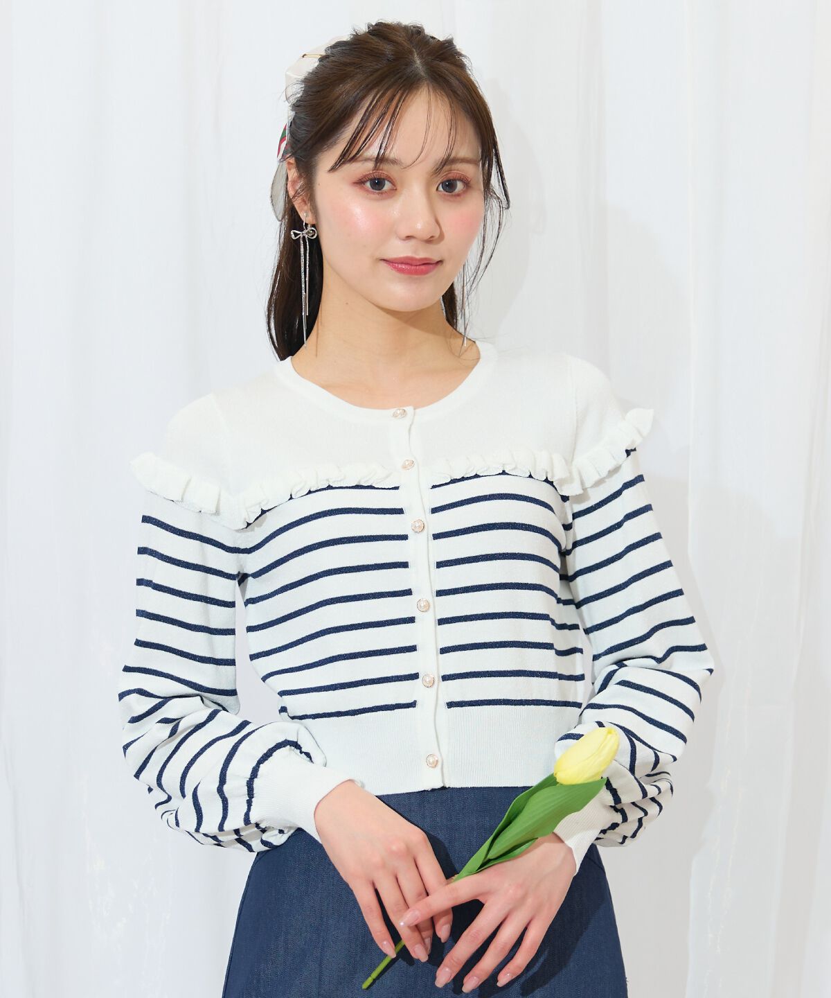 WILLSELECTION「フリルデザインニットカーディガン」|カーディガン|