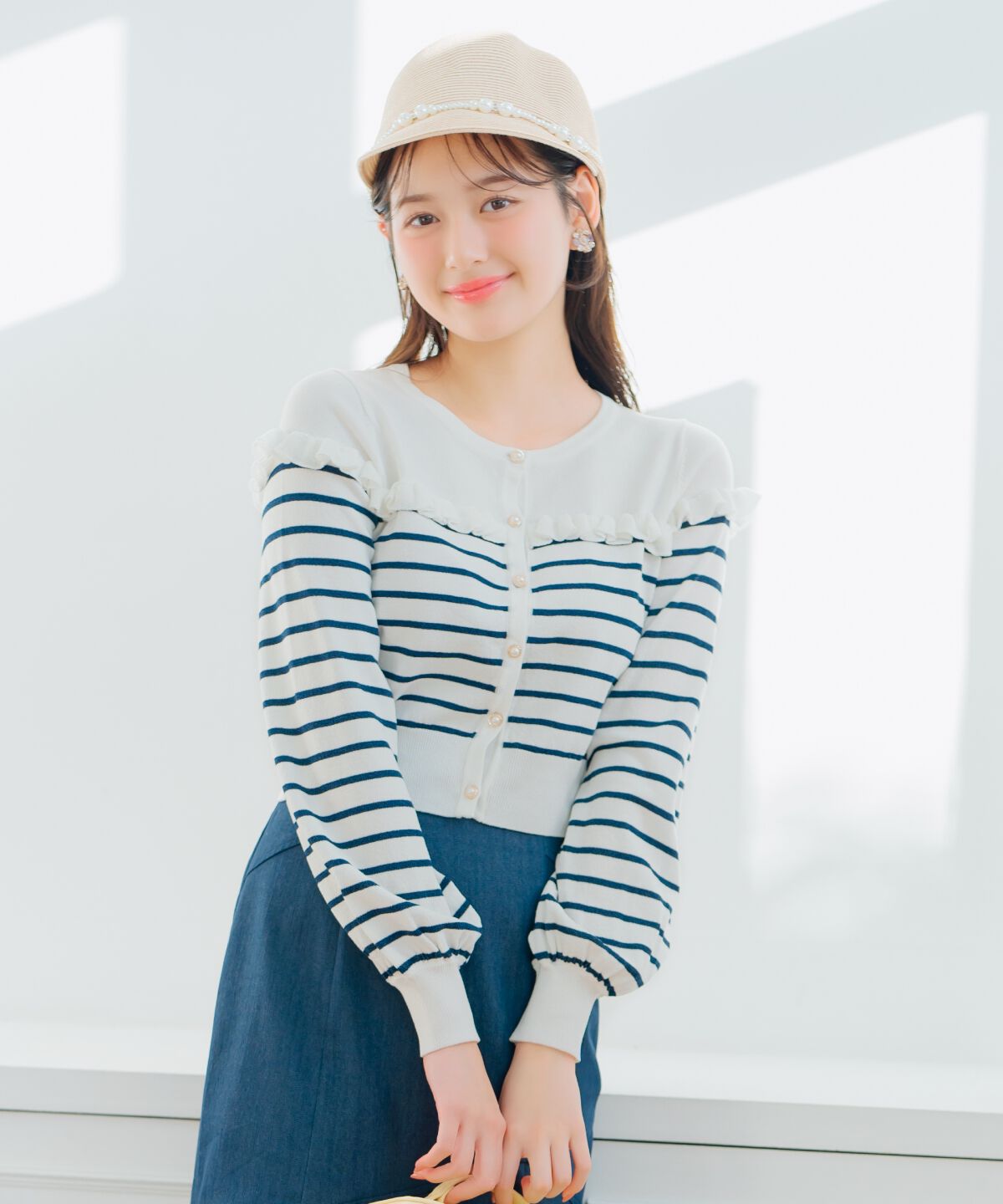 WILLSELECTION「フリルデザインニットカーディガン」|カーディガン|