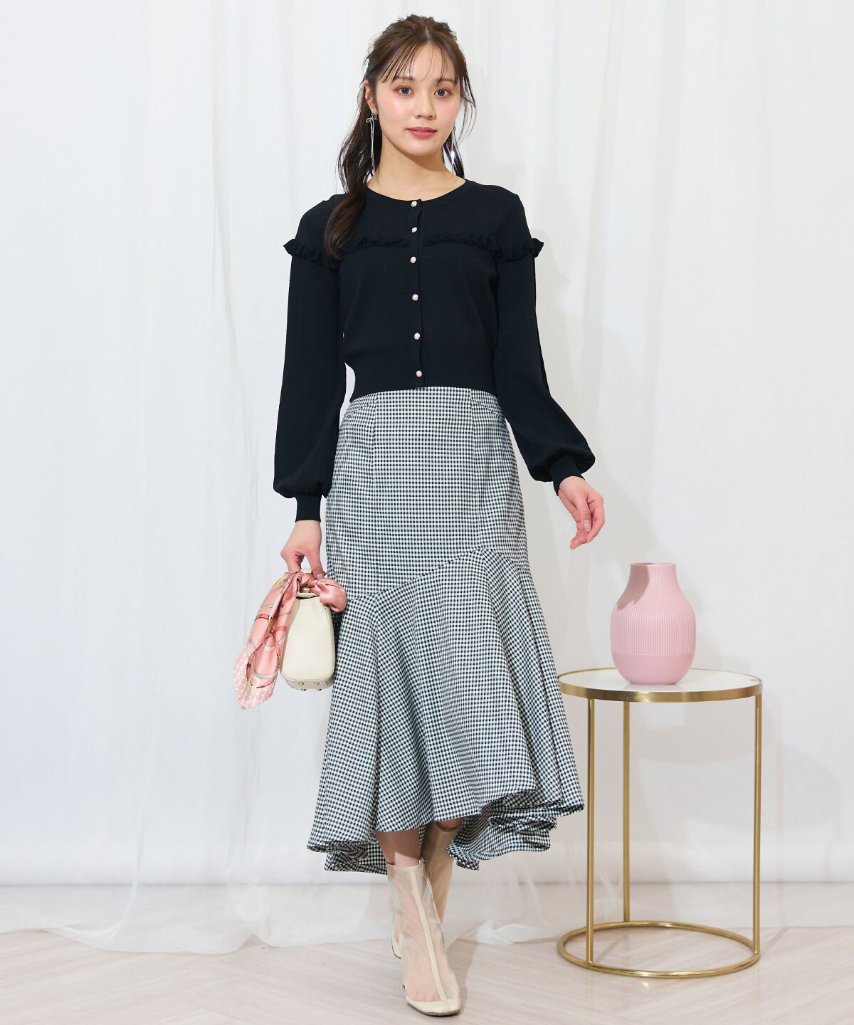 WILLSELECTION「フリルデザインニットカーディガン」|カーディガン|