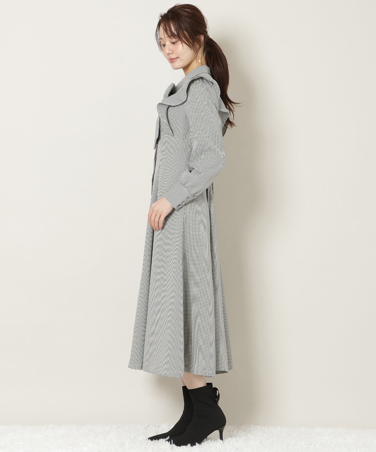 WILLSELECTION「リボンタイラッフルフレアワンピース」|ワンピース|