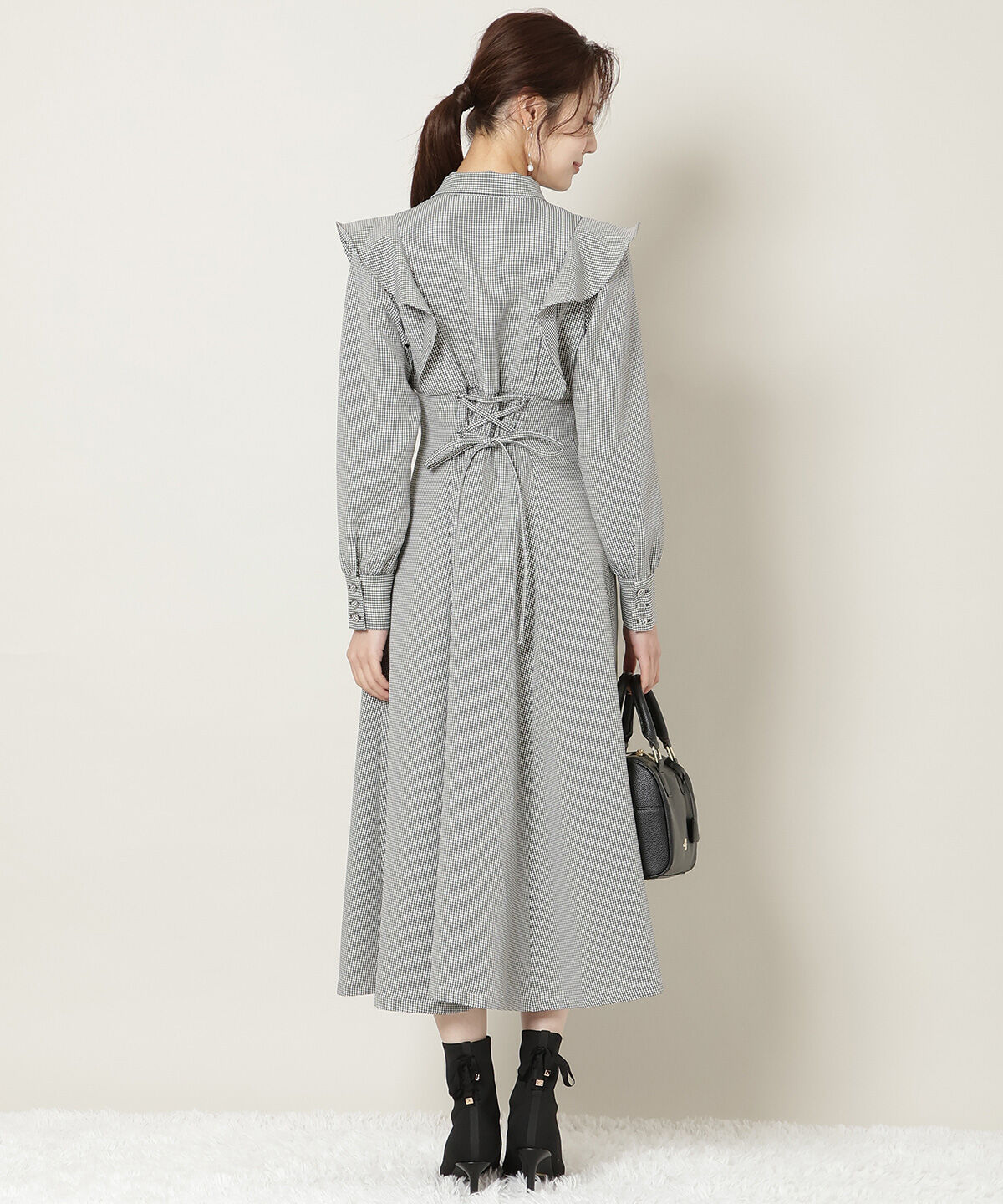 WILLSELECTION「リボンタイラッフルフレアワンピース」|ワンピース|