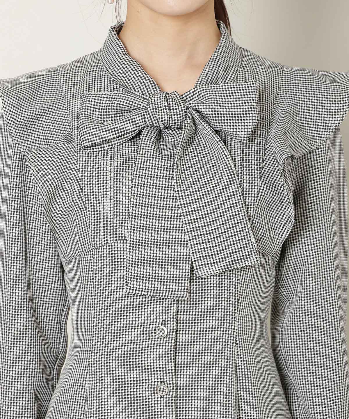 WILLSELECTION「リボンタイラッフルフレアワンピース」|ワンピース|