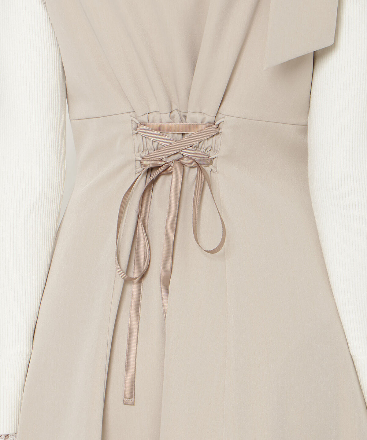 WILLSELECTION「アシンメトリーリボンショルダーワンピース」|ジャンパースカート|