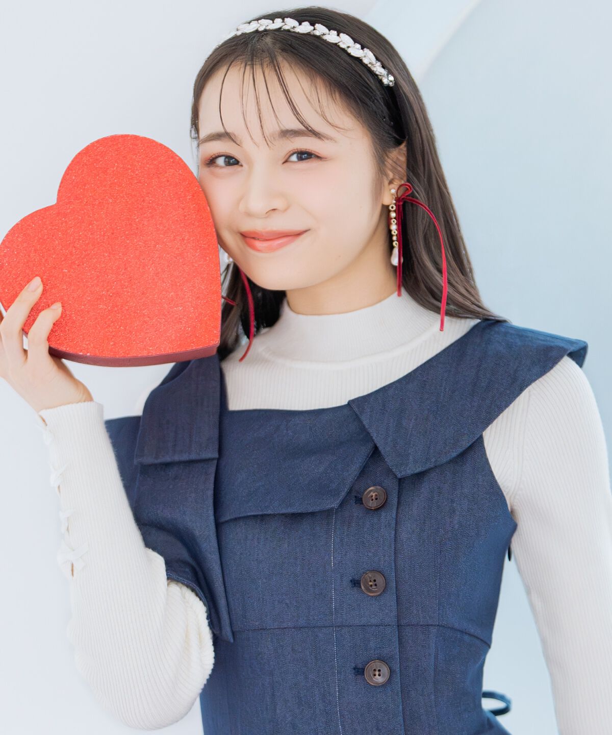 WILLSELECTION「アシンメトリーリボンショルダーワンピース」|ジャンパースカート|