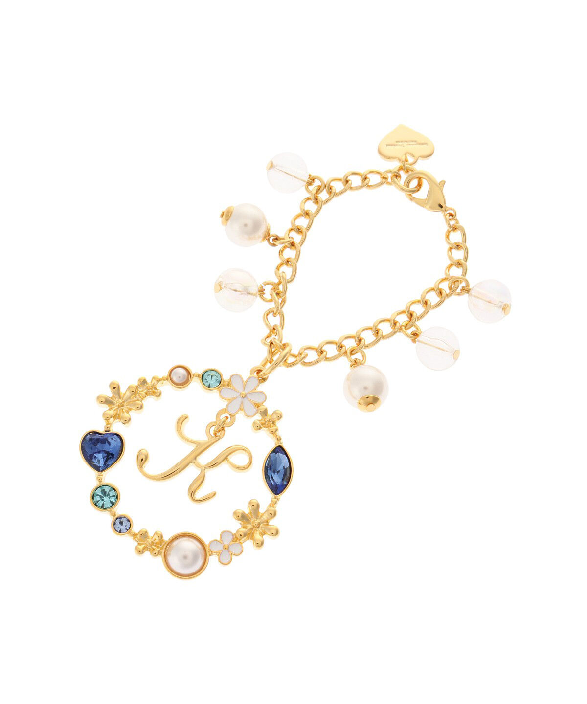 Samantha Thavasa Petit Choice「フラワーイニシャル バッグチャーム K」|チャーム・キーホルダー|ゴールド