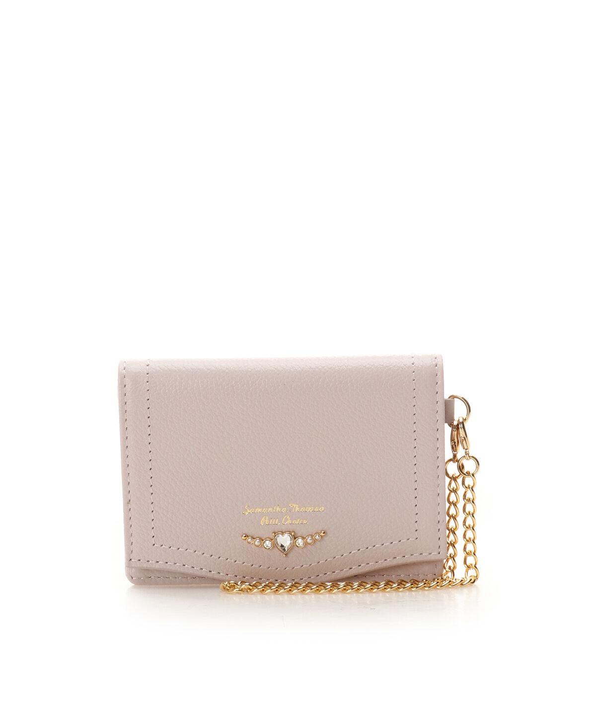 Samantha Thavasa Petit Choice「クリアハートビジュー パスケース」|定期入れ|ピンク